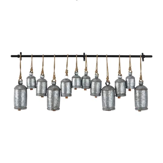 48" Metal Bohemian Decorative Cow Bells